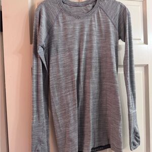 lululemon athletica Black and White Striped Long Sleeve Tee